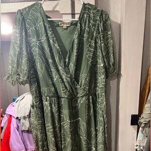 Green flowered dress